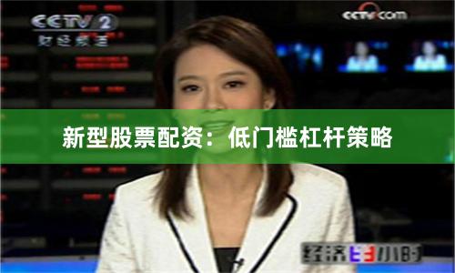 新型股票配资：低门槛杠杆策略